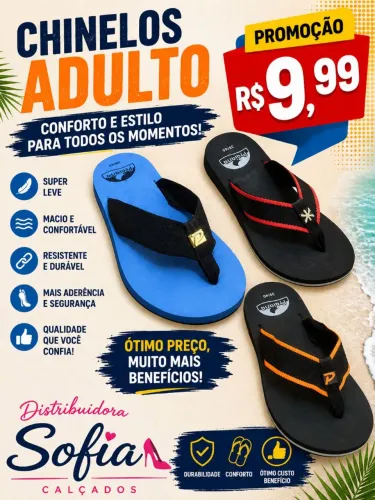 Sofia calçados Atacado chinelos a partir de R$8,90