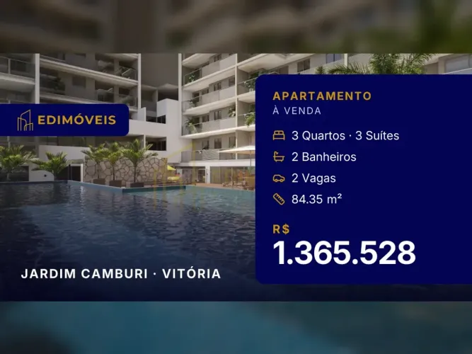 Jardim Camburi: Apartamento 3 suítes com infraestrutura completa e segurança