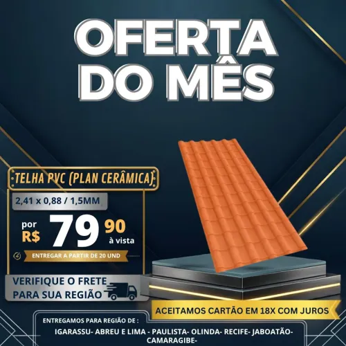 Telha Pvc PLAN e colonial vários tamanhos só pague na entrega