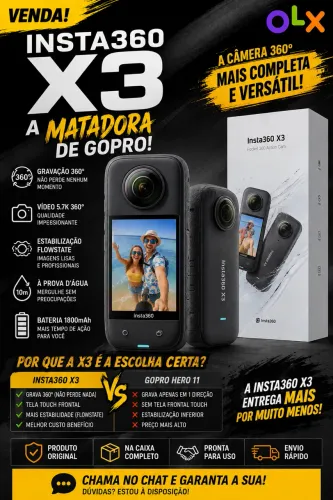 Câmera INSTA360 X3 - Melhor que GoPro