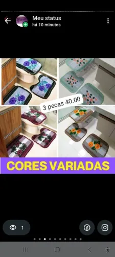 Jogo tapete banheiro ou cozinha 3pecas