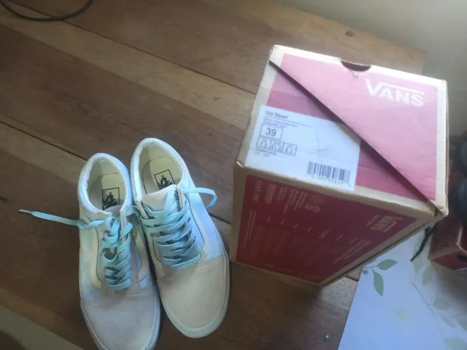 Tênis Vans OLD SKOOl - Azul Pastel e Branco (Original) Número 39. Desapego de um clássico!