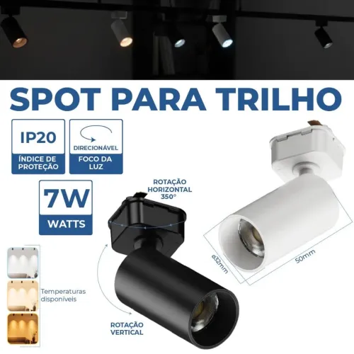 TRILHO SPOT LED 10w - ILUMINAÇÃO MODERNA E ELEGANTE!