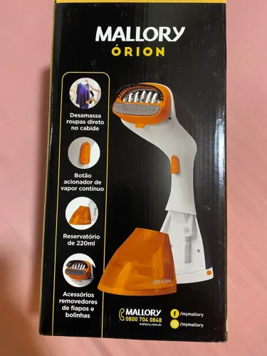 Vaporizador Mallory Órion 1200W, Jato de Vapor Contínuo, Higieniza e Desamassa