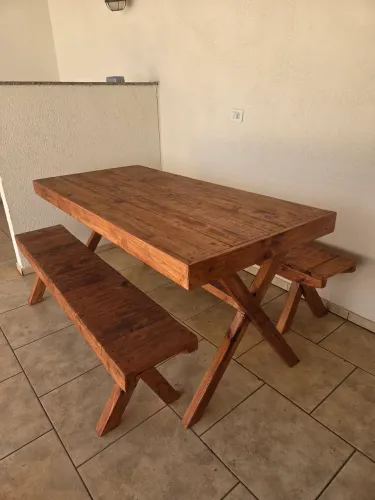 Mesa Rústica para varanda/área gourmet