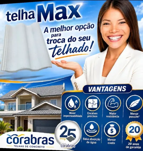 Telhas de Concreto Corabras - Sua melhor opção p troca de Telhado!
