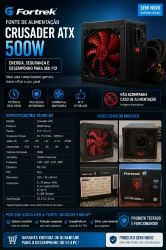 Fonte 500W PC Gamer