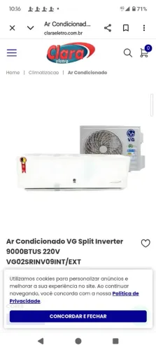 CENTRAL DE VG SPLIT INVERTER 900 BTUS