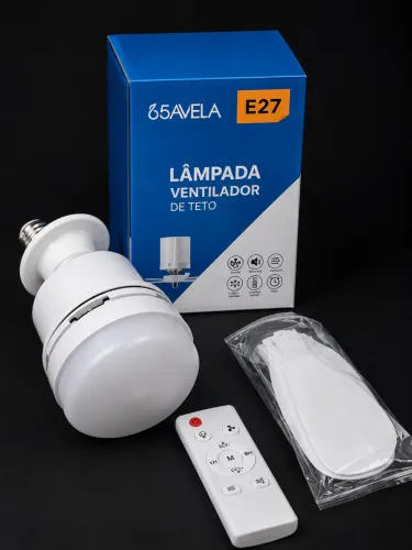 Ventilador de Teto LED E27 5 Pás com Controle Remoto