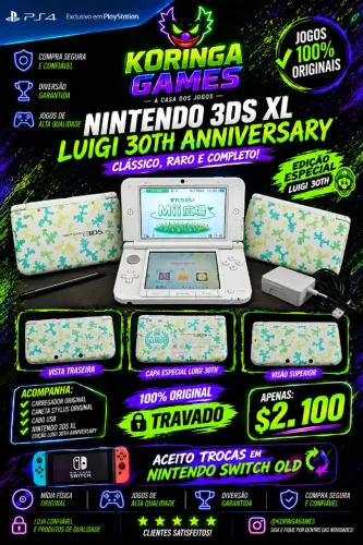 Nintendo 3DS XL - Luigi 30th Anniversary (Edição Especial Japonesa)