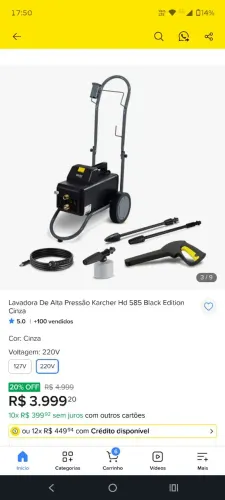 Máquina de alta pressão. Entrego/ Aceito cartão!
