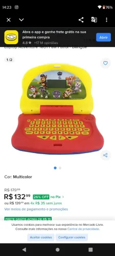 Laptop infantil da patrulha canina