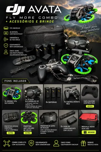 DJI Avata Fly More Combo + acessórios e brinde