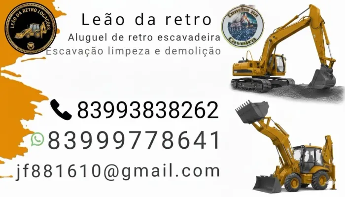 Retroescavadeira disponível para locação 