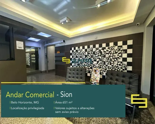 Andar corporativo para alugar no Edifício Comercial Isaak Gruberguer no Bairro Sion em BH