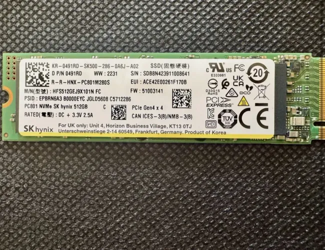 Ssd Sk Hynix 512gb M.2 Nvme 2280 Gen 4 Pcie 4.0 X4
