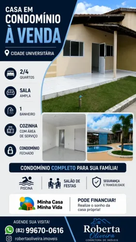 Reserva do Alto vendo casa 2/4 condomínio fechado