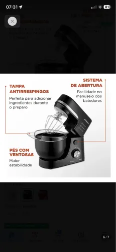 Batedeira Planetária 700W NOVÍSSIMA 