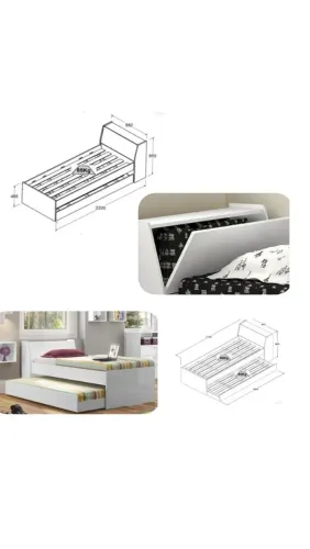 Cama solteiro com cama auxiliar