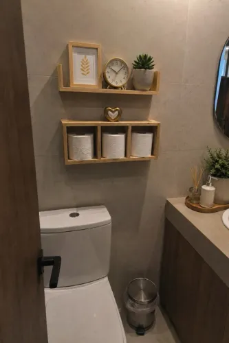 Prateleira Porta Papel Higiênico em Madeira | Nicho Decorativo para Banheiro