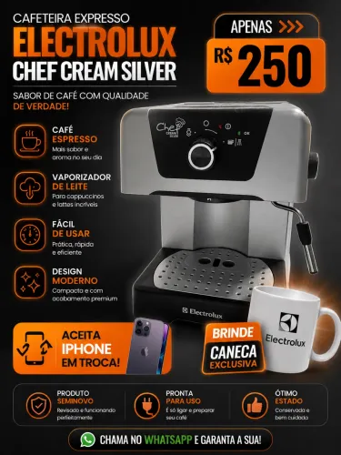 electrolux cafeteira cheff sliver 