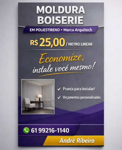 MOLDURA BOISERIE EM POLIESTIRENO