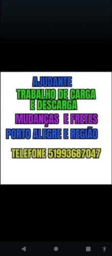Ajudante pra de carga e descarga fretes e mudanças 
