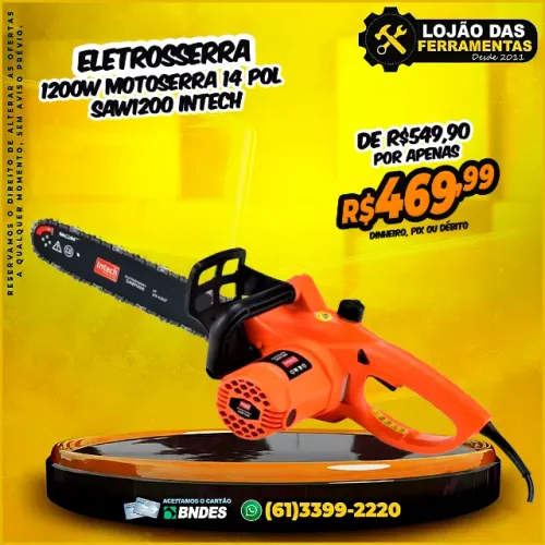 Eletrosserra 1200w Motoserra 14 Pol Saw1200 Intech Machine