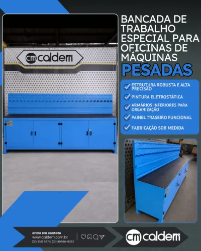 BANCADA DE TRABALHO INDUSTRIAL PARA OFICINAS DE MÁQUINAS PESADAS