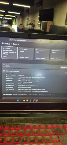 Notebook Gamer Acer Nitro 5 (RTX 3050) Intel Core i5 8GB