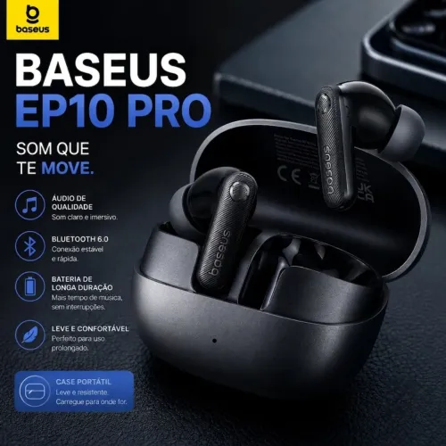 Fone de ouvido Bluetooth Baseus EP10 Pro - Som Imersivo para Música e Jogos