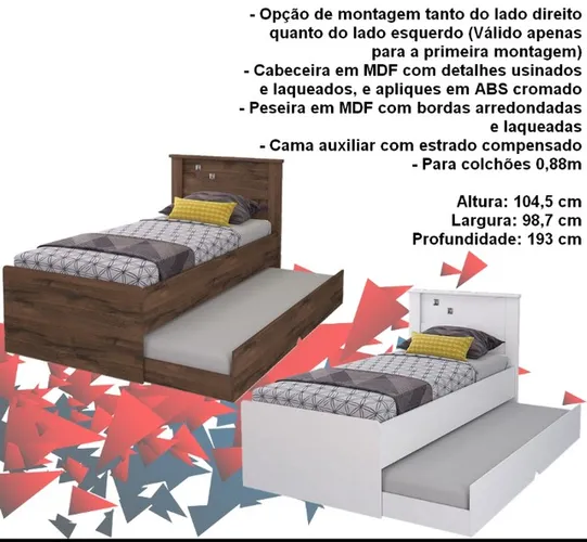 Quarto bicama bibox solteiro