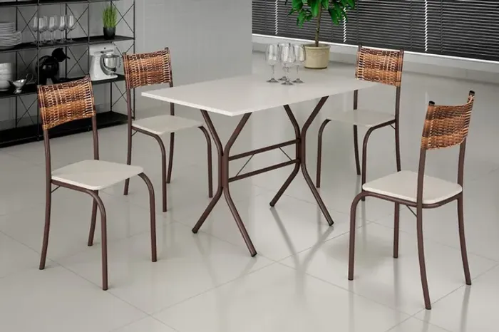 Mesa Atlanta 120x75 4 cadeiras **nova na caixa**