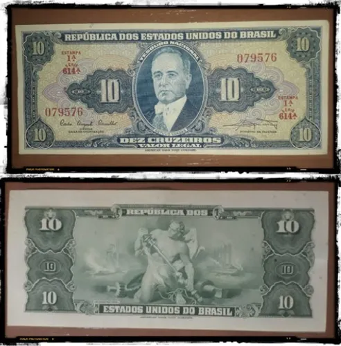 Cédulas antigas: Dez Cruzeiros - 1 Estampa