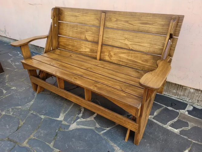 Banco que vira mesa de 1,50 mts madeira maciça 