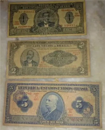 cédulas(3) antigas Brasil ano 1921...... 1-2-5 mil réis  raridade