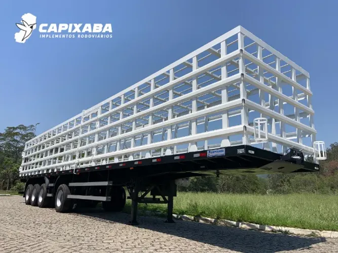 Carreta 4 eixo gaiola transporte de gás 1392 botijão P13