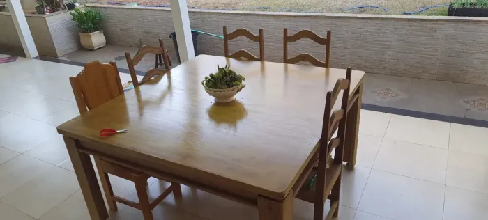 Mesa quadrada madeira parcelo 12X