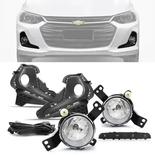 Kit Farol Neblina Milha Onix Turbo Onix Plus 2020 em diante Botão Original