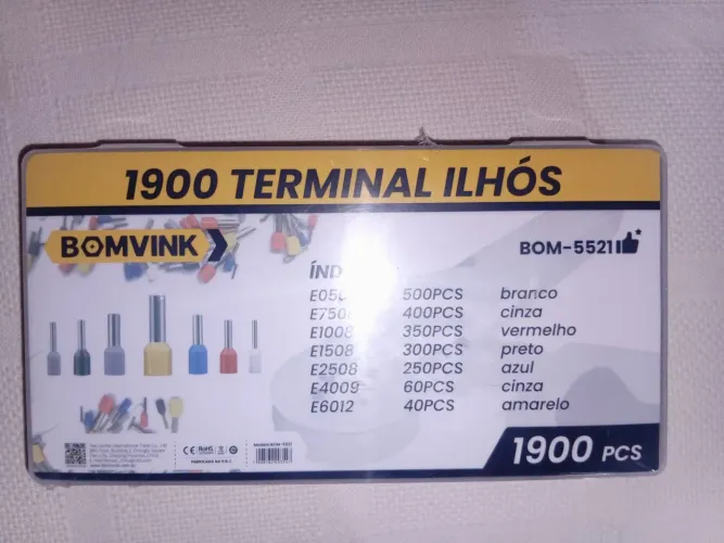 Jogo de Terminais Ilhós 1900 Peças Bomvink