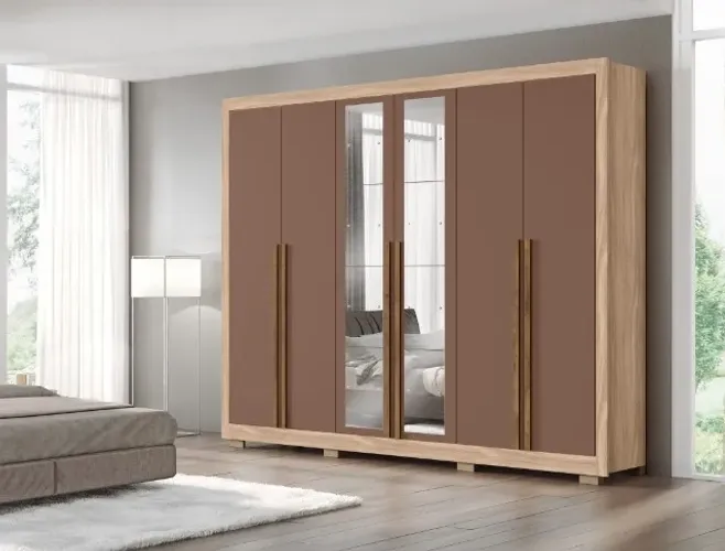 Guarda-Roupa Casal com 6 Portas de Giro Cannes Europa - NOVO 