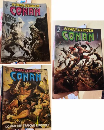A espada selvagem de Conan 34, 38 e 36 edições do ano de 1987/88