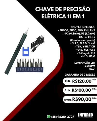 Chave de precisão elétrica 11 em 1