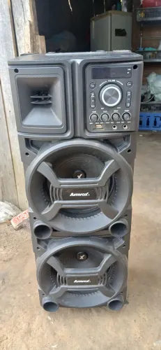 Caixa de som residencial Amvox aca1101 Duplo 8 Black 