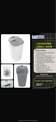 Lavadora Libell 10kg - Alta Resistência e Eficiência Energética