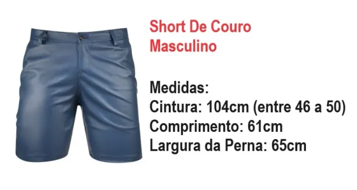 SHORT DE COURO MASCULINO