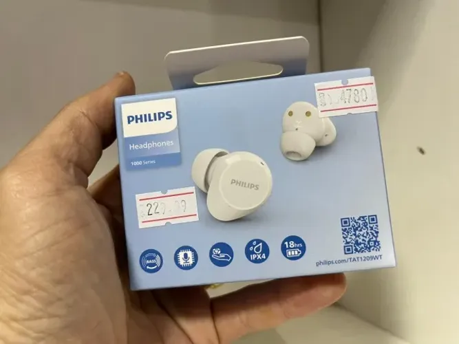 Fone de ouvido Bluetooth Philips Branco Tat1209 White True Wireless Conforto e Qualidade