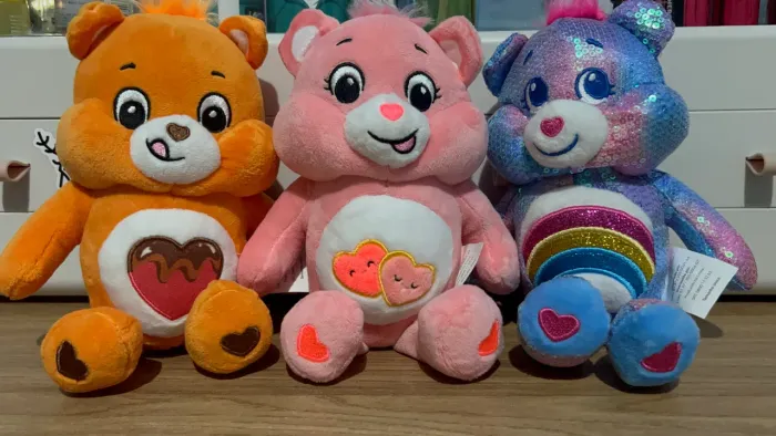 Kit com 3 pelúcia ursinhos carinhosos cacaushow