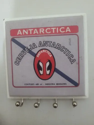 Porta-chaves decorativo tipo azulejo antigo cerveja Antártica