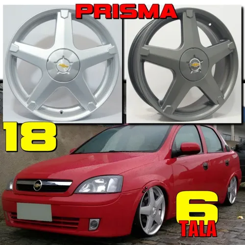 Rodas Prisma aro 18 tala 6 chevrolet prata